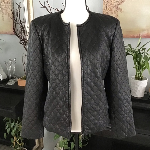 Casual Corner Jackets & Coats Casual Corner Quilted Leather Jacket